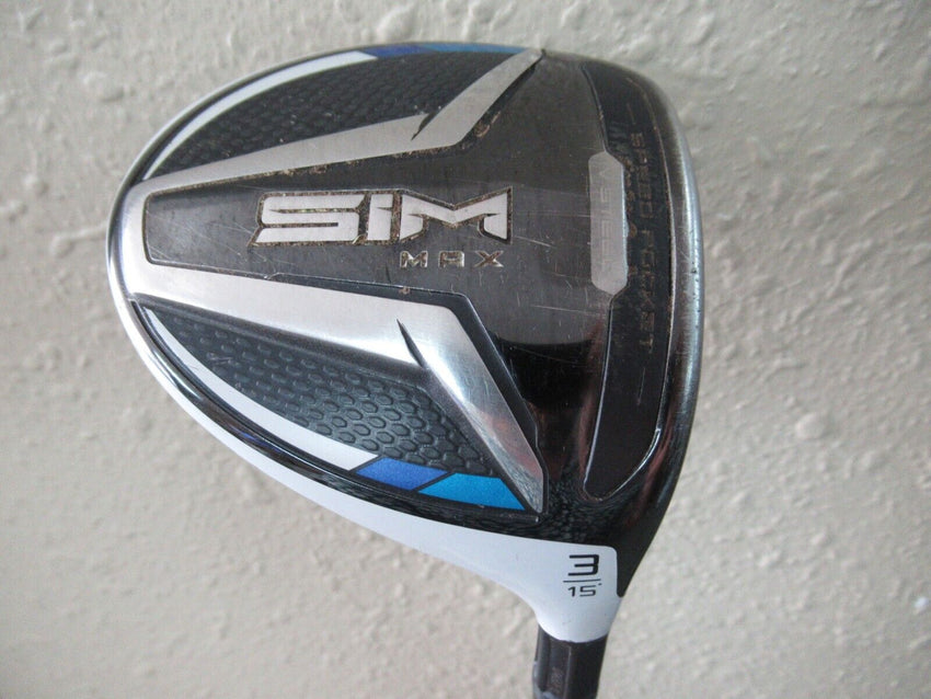 TAYLORMADE SIM MAX FAIRWAY WOOD #3 15* UST MAMIYA HELIUM 5F4 50g STIFF FLEX