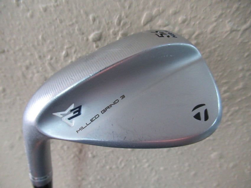 NICE LH TAYLORMADE MILLED GRIND 3 RAW 56* HB14 SAND WEDGE KBS $-TAPER 120g STIFF