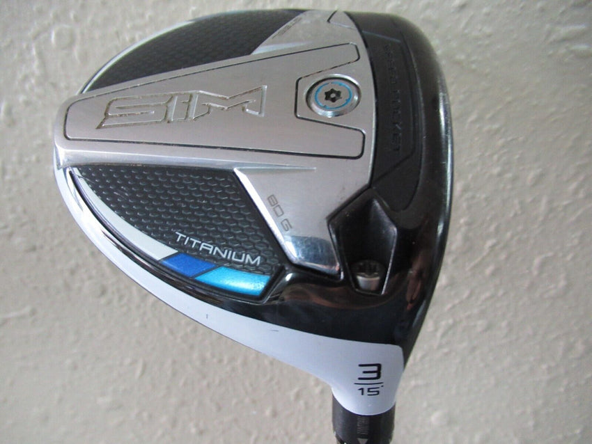 TAYLORMADE SIM TITANIUM FAIRWAY WOOD #3 15* GRAPHITE DESIGN TOUR AD D-7 STIFF