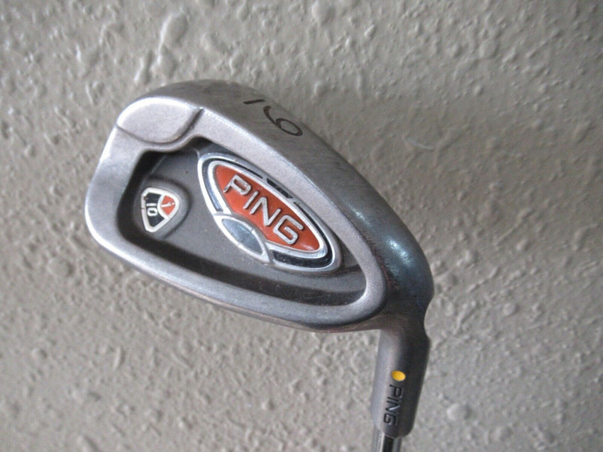 PING i10 YELLOW DOT 9 IRON FACTORY AWT REGULAR FLEX STEEL BENT TO STANDARD LIE