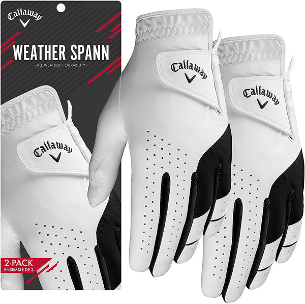 Callaway Golf Men's Weather Spann Premium Synthetic Golf Glove 2-PACK